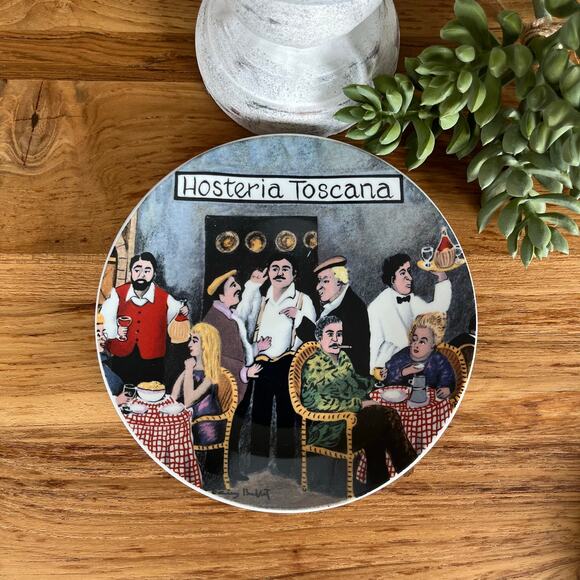 Guy Buffet Italian Village Plates Set of 6 Santa Barbara Ceramic w Box Unused - Picture 8 of 13